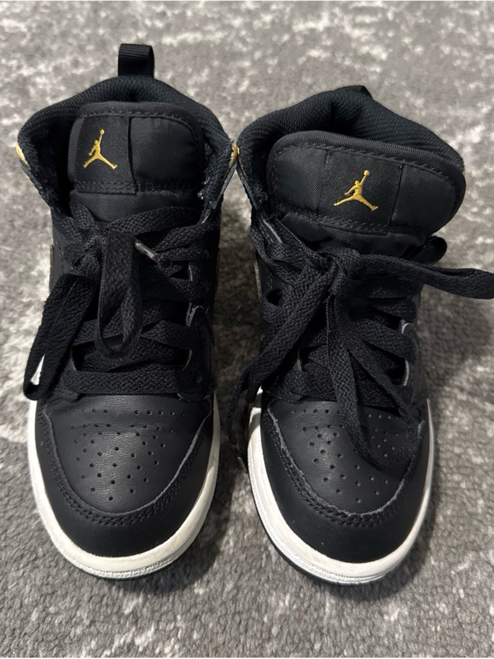 Jordan Kids' Black and Gold High-Top Sneakers